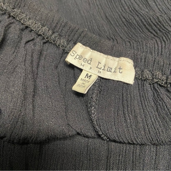 Speed Limit MPH Women's Gauzy Peasant Top Size M Black with Multicolor Tassels - Picture 6 of 8